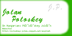 jolan poloskey business card